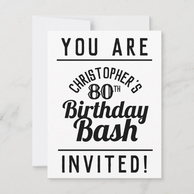 80th Birthday Party Invitation (Front)