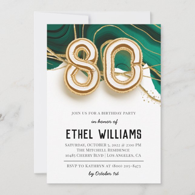 80th Birthday Party Invitation (Front)