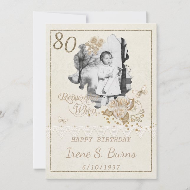 80th Birthday Party Invitation (Front)