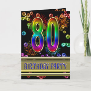 80th Birthday party Invitation