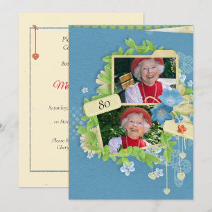 80th Birthday Party Invitation