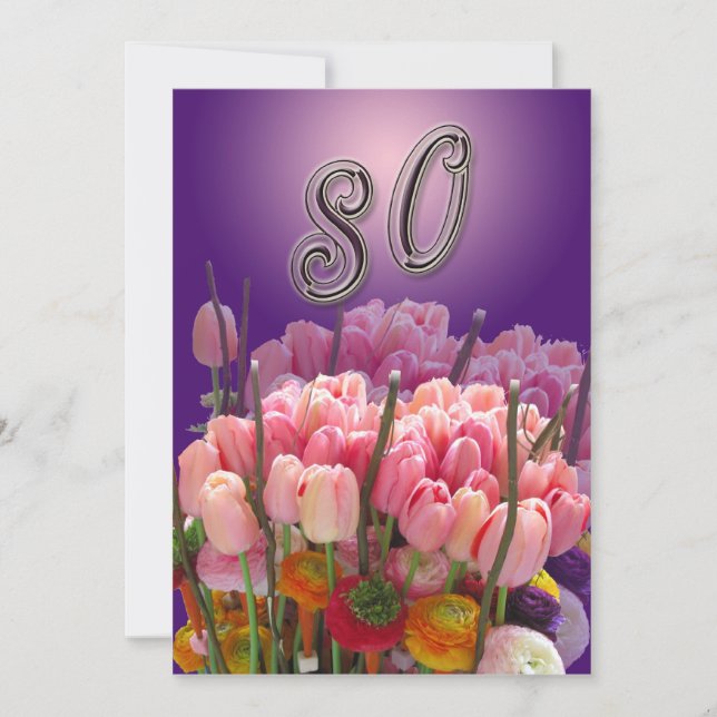 80th Birthday Party Invitation (Front)