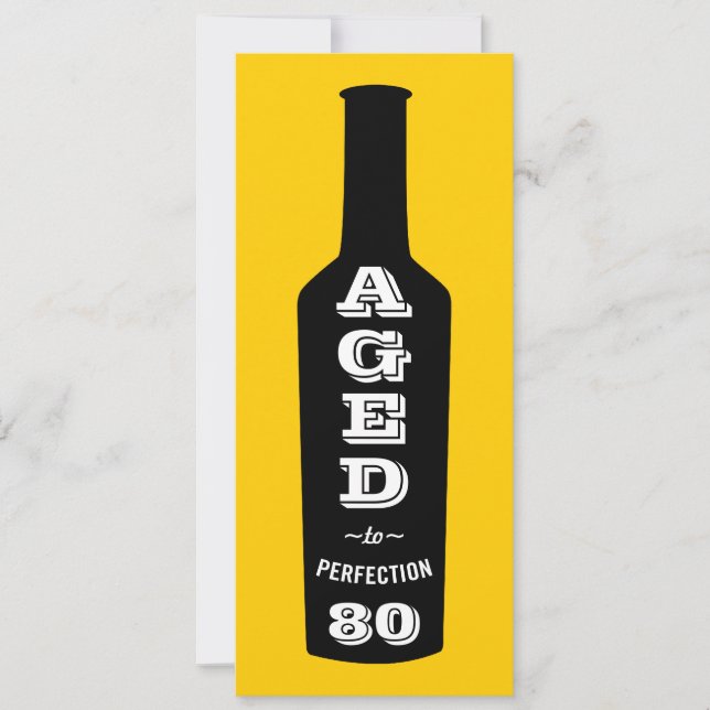 80th Birthday Party Invitation Aged to Perfection (Front)
