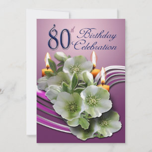 80th Birthday Party Invitation - Hellebores