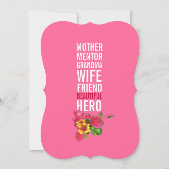 80th Birthday Party Invitation - Mum is a Hero (Front)