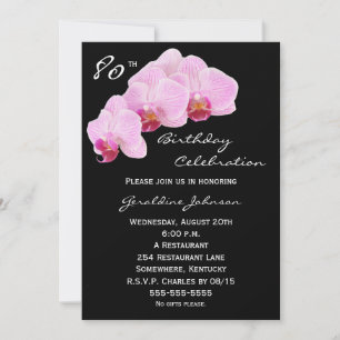 80th Birthday Party Invitation Orchids