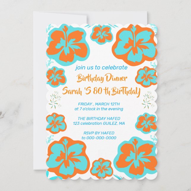 80th Birthday Party Invitation  Template for Mothe (Front)