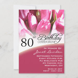 80th Birthday Party Invitations