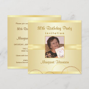 80th Birthday Party Invitations with Photo Option