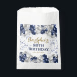 80th Birthday Party Navy Balloons Favour Bags<br><div class="desc">A gorgeous 80th birthday party or celebration favour bag. This fabulous navy blue and silver balloons design is the perfect way to store favours for an 80th celebration or eightieth party.</div>