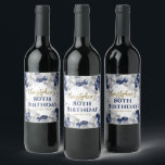 80th Birthday Party Navy Balloons Wine Label<br><div class="desc">A gorgeous 80th birthday party or celebration wine bottle label. This fabulous navy blue and silver balloons design is the perfect bottle label to decorate your wine or drinks bottles for an 80th celebration or eightieth party.</div>