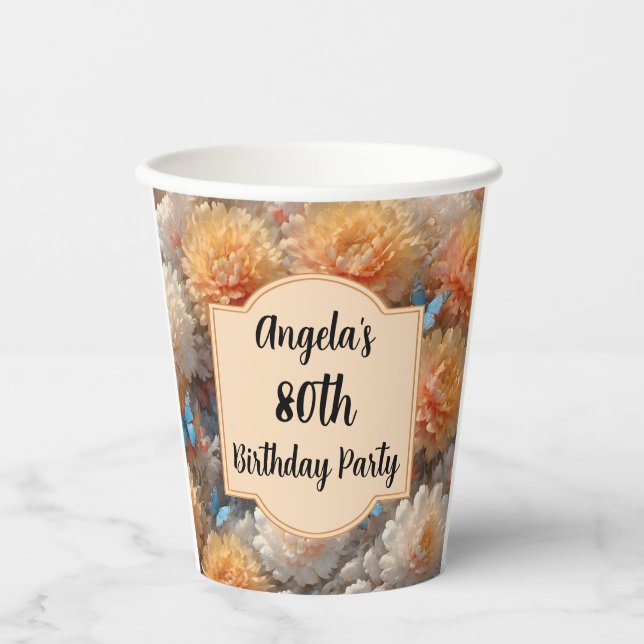 80th Birthday Party Paper Cups (Front)