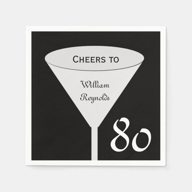 80th Birthday Party Paper Napkins (Front)