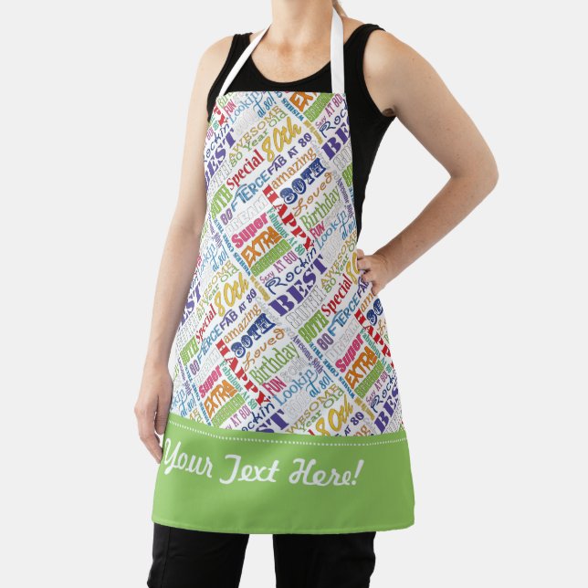 80th Birthday Party Personalised Gifts Apron (Insitu)