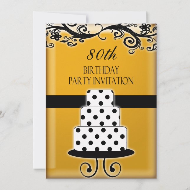 80th Birthday Party Personalised Invitation (Front)
