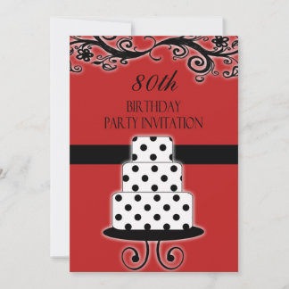 80th Birthday Party Personalised Invitation