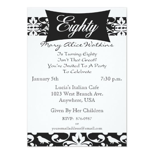 80th Birthday Party Personalised Invitation | Zazzle.co.uk