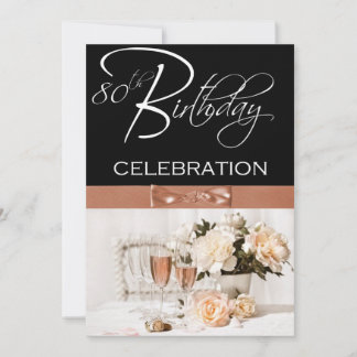 80th Birthday Party Personalised Invitation