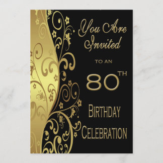 80th Birthday Party Personalised Invitation