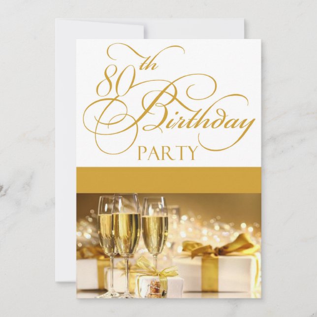 80th Birthday Party Personalised Invitation (Front)