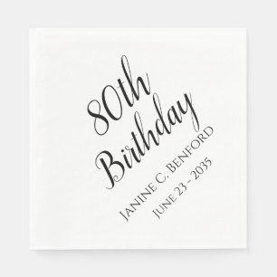 80th Birthday Party Personalised Napkins