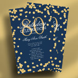 80th Birthday Party Program Gold Navy Glitter Menu<br><div class="desc">Elegant "Birthday Party Program" design with Glitter Confetti in Gold & Navy w/ custom text.</div>