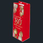 80th Birthday Party Red and Gold Balloons Wine Gift Bag<br><div class="desc">80th Birthday Party Red and Gold Balloons and Confetti Gift Bag. For further customisation,  please click the "Customise it" button and use our design tool to modify this template.</div>