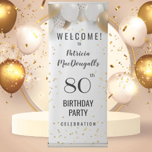 80th Birthday Party Retractable Banner