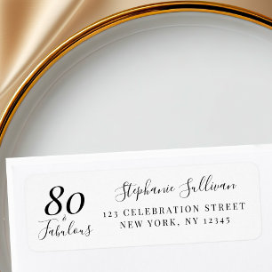80th Birthday Party Return Address 