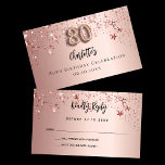 80th birthday party rose gold stars RSVP card<br><div class="desc">A rose gold gradient background decorated with stars.   Personalise and add your name and dates.</div>