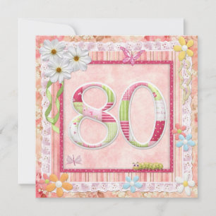 80th birthday party scrapbooking style invitation