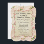 80th Birthday Party Scroll Frame w Vintage Roses Invitation<br><div class="desc">Celebrating a very special birthday? This 80th birthday party invite is easy to customise for your event. Shown here as a surprise party, you can change the wording to reflect your special celebration. Made from original, modern watercolor artwork that has been made to look centuries old. Inspired by antique French...</div>