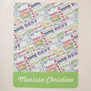 80th Birthday Party Special Personalised Monogram Sherpa Blanket