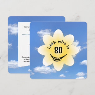 80th Birthday Party Summer Sunshine Invitation