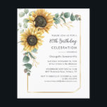 80th Birthday Party Sunflower Eucalyptus Invite<br><div class="desc">80th Birthday Party Sunflower Eucalyptus Invitation you can easily customise by clicking the "Personalise" button. Perfect for birthdays,  bridal showers,  and much more</div>