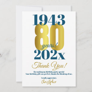 80th Birthday Party Thank You