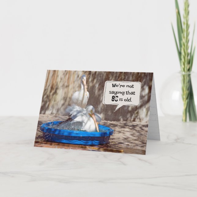 80th Birthday Pelicans Humour  Card (Front)