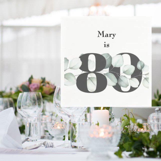80th Birthday Personalised Cocktail Napkins (Creator Uploaded)