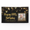 80th Birthday Photo Black Gold Stars Personalised