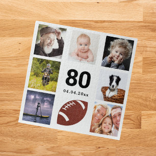 80th birthday photo collage man guy white jigsaw puzzle
