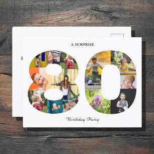 80th Birthday Photo Invitation
