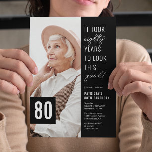 80th Birthday Photo Party Invitation
