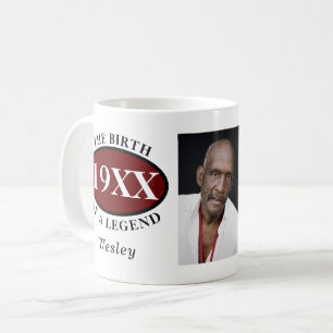 80th Birthday Photo Template Birth Of A Legend Coffee Mug