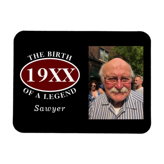 80th Birthday Photo Template Birth Of A Legend Magnet (Horizontal)