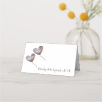 80th birthday pink heart balloon place card