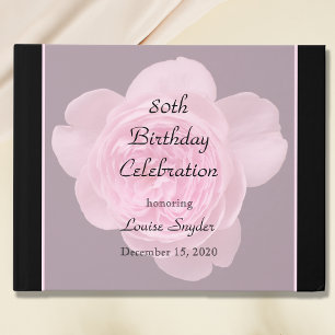 80th Birthday Pink Rose Guest Book