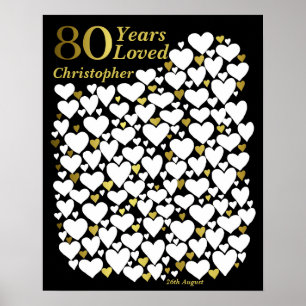 80th Birthday Poster -80 Years Loved