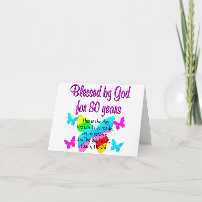 80TH BIRTHDAY PRAYER CARD (Front)
