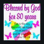 80TH BIRTHDAY PRAYER CARD<br><div class="desc">Blessed by God for 80 years. This spiritual and faith filled 80 year old will celebrate turning 80 with this beautiful rainbow butterfly 80th birthday design on Tees and Gifts. Delight your Christian 80 year old with a unique and one of a kind 80th customised birthday gift that she will...</div>