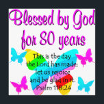 80TH BIRTHDAY PRAYER CARD<br><div class="desc">Blessed by God for 80 years. This spiritual and faith filled 80 year old will celebrate turning 80 with this beautiful rainbow butterfly 80th birthday design on Tees and Gifts. Delight your Christian 80 year old with a unique and one of a kind 80th customised birthday gift that she will...</div>